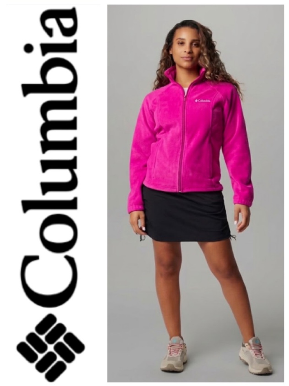 LIKE NEW!  Columbia Full-Zip Fleece (XL youth) in Magenta